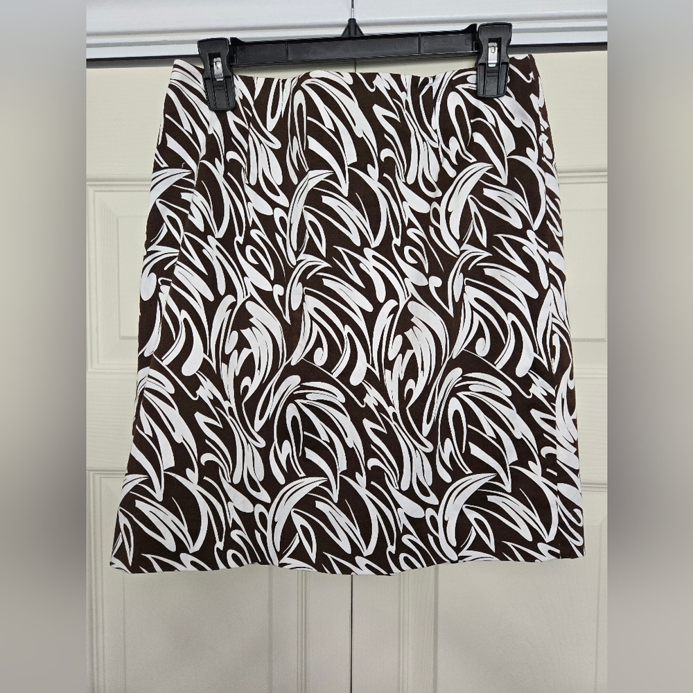 Essentials Brown and White Mini A-line Skirt for Night Out